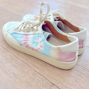 Soludos Ibiza Tie-Dye Leather Sneakers Size 8